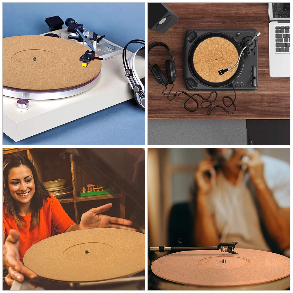 Vinyl Record Player Mat Cork Pad Scratch Turntable Accessory