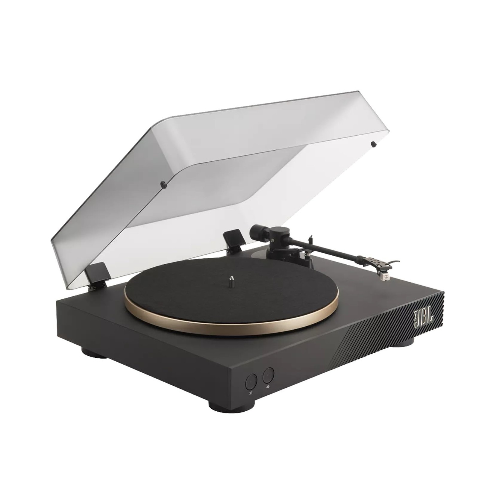 JBL SPINNER BT Bluetooth belt drive turntable phono EQ aptX HD black gold
