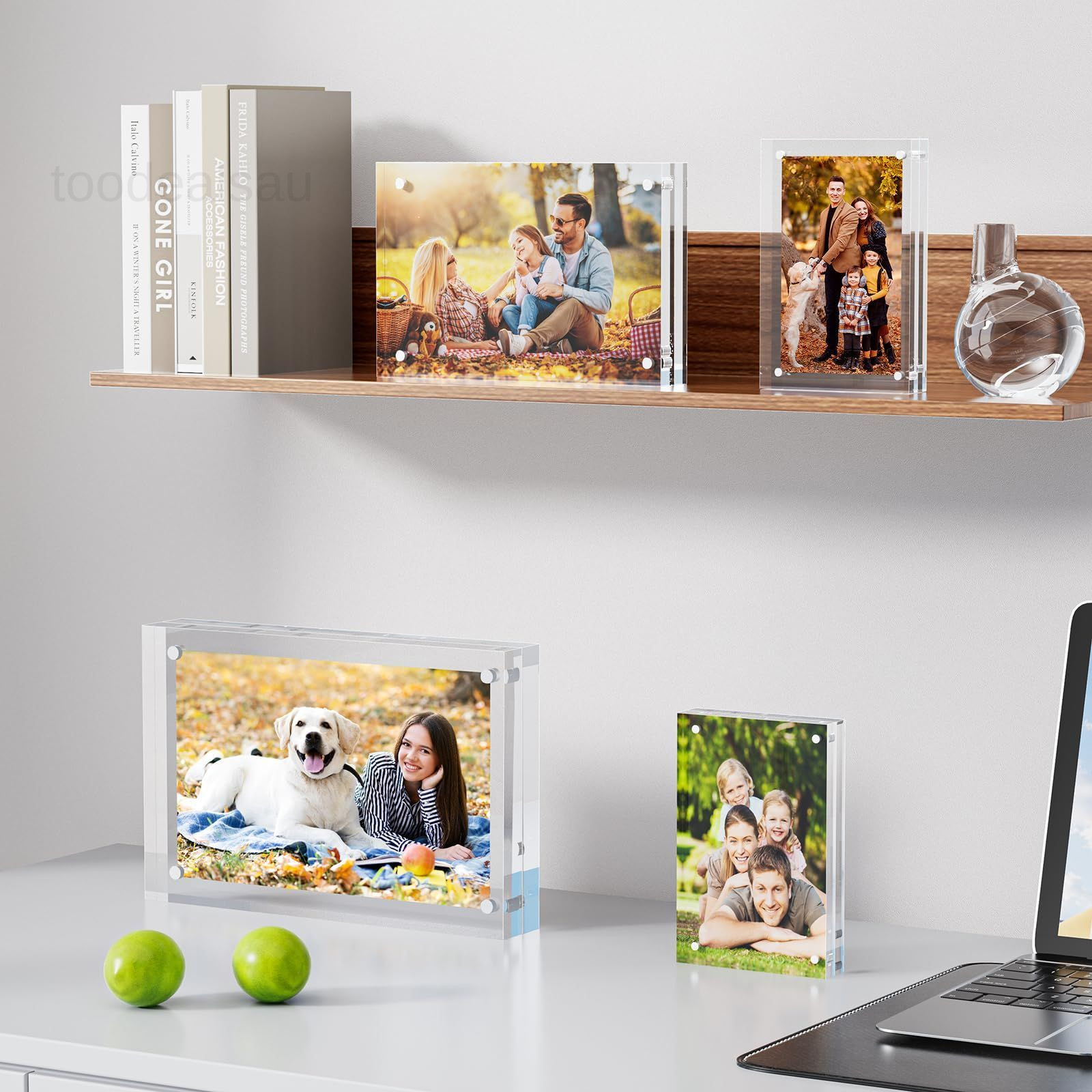3 Pack Acrylic Picture Frames 5×7, 20%thicker Free Standing 5*7 – 3pack, clear