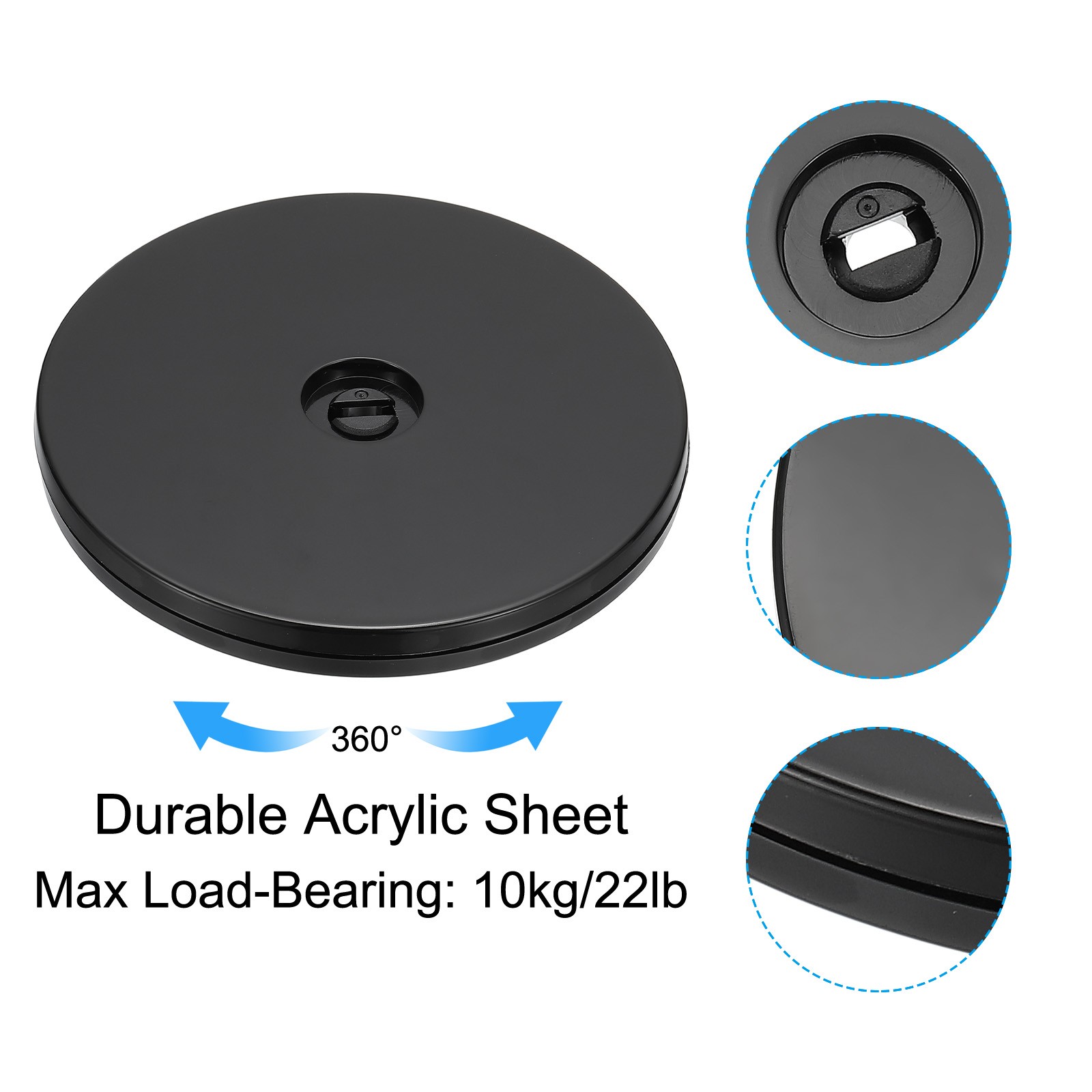 5inch Rotating Swivel Stand Turntable with Steel Ball Bearings, Black 1 Pcs