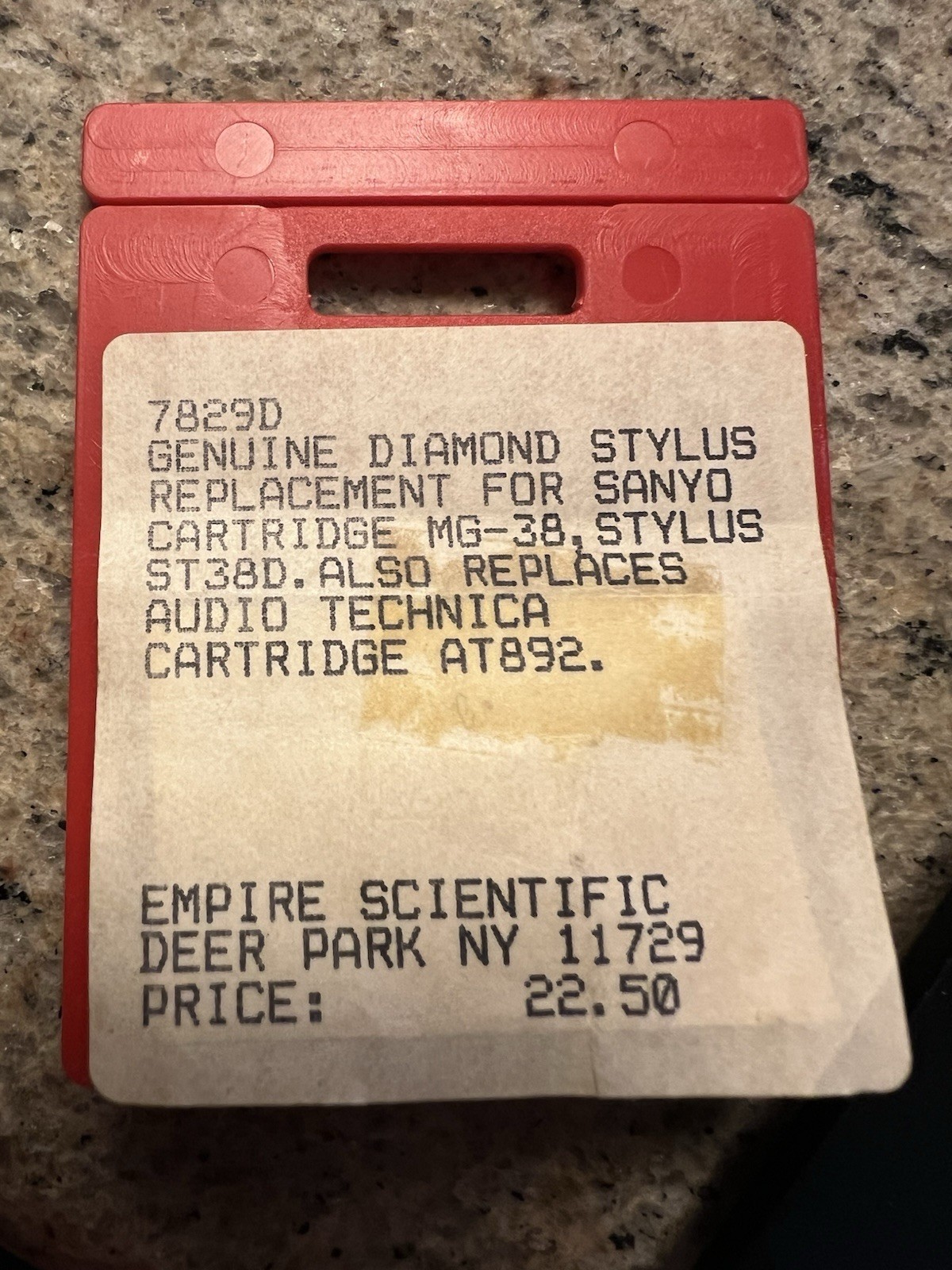 EMPIRE 7829D REPLACEMENT STYLUS FOR AUDIO TECHNICA ATN-892 SANYO ST38D NOS