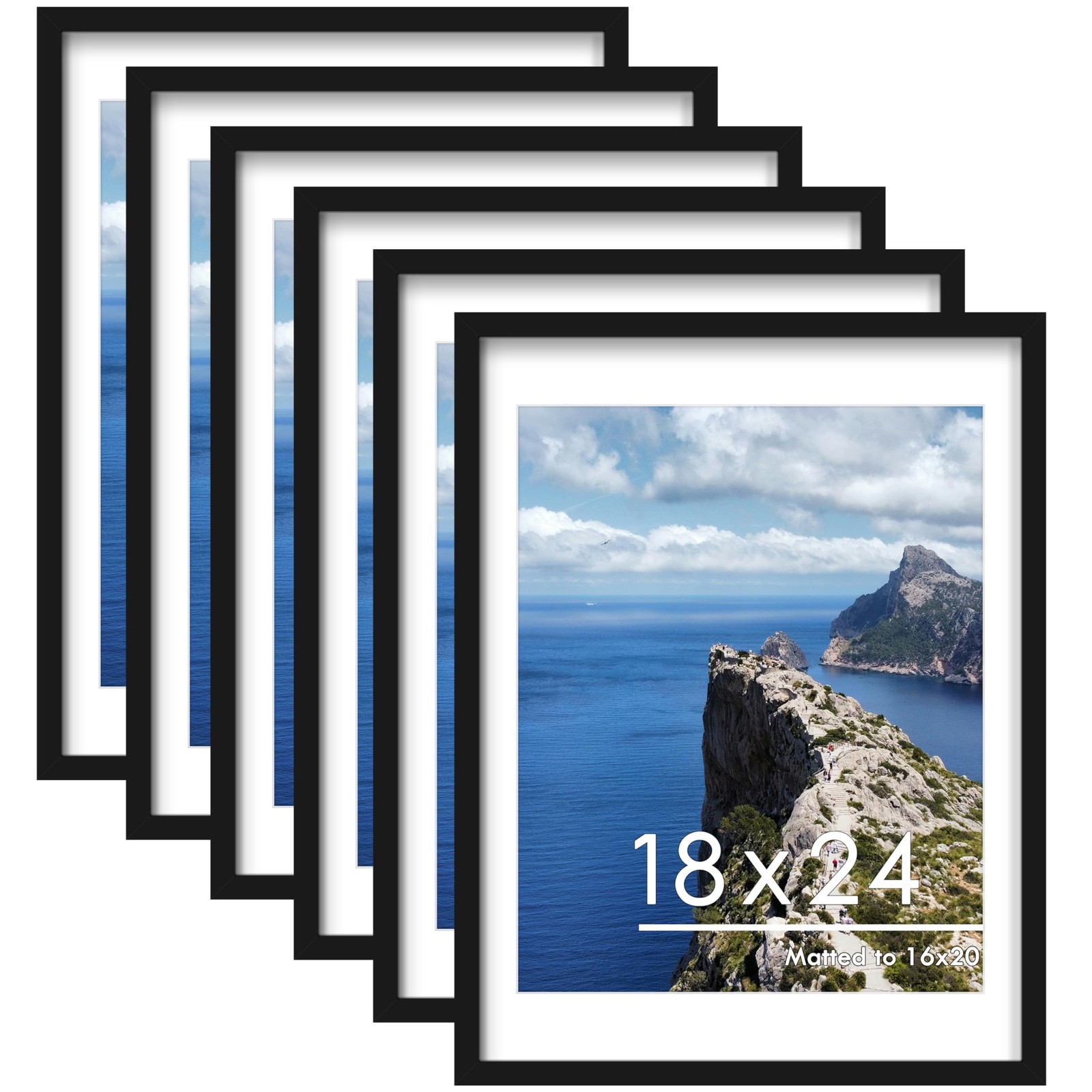 PEALSN 18×24 Poster Frame Set of 6, Display Pictures 16 x 20 18×24, Black