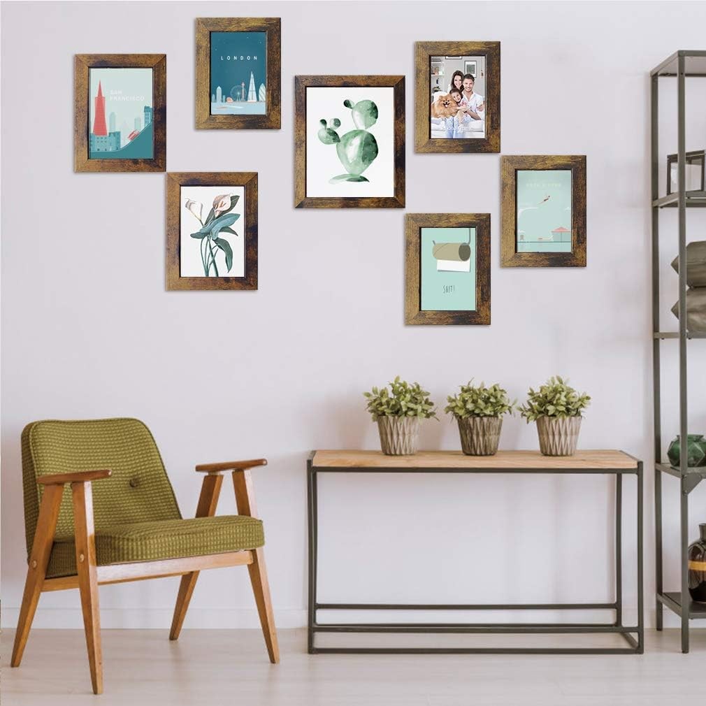 PETAFLOP 8×10 Picture Frame Rustic Brown Frames Fits 8 by 10 Inch 8×10,