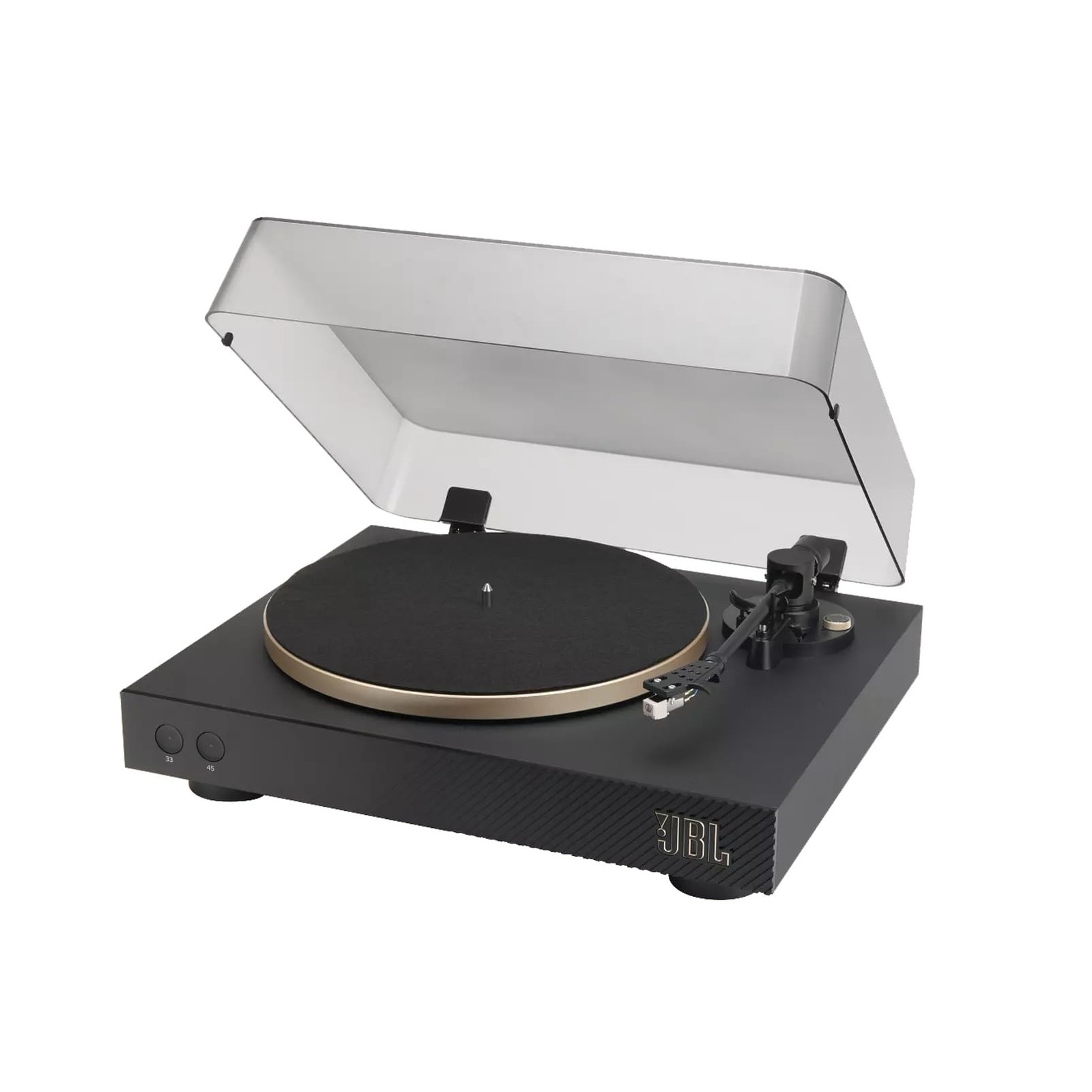 JBL SPINNER BT Bluetooth belt drive turntable phono EQ aptX HD black gold