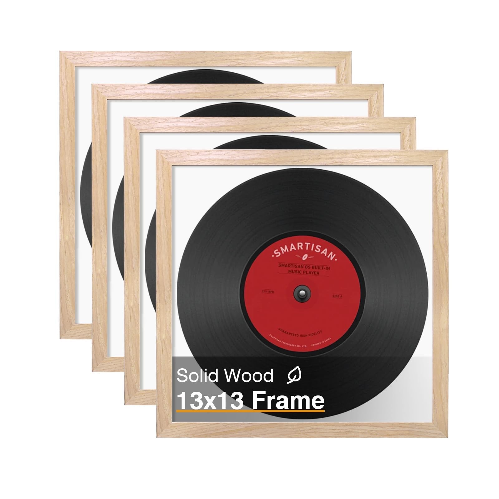 KINLINK 13×13 Picture Frame, Natural Square Solid Wood Frames 13×13,