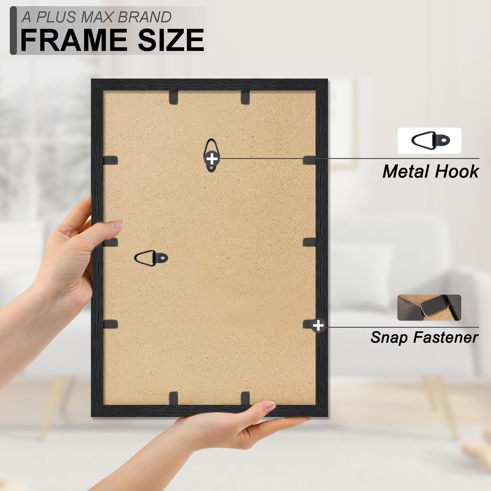 A PLUS MAX 12×17 Picture Frame, Black Engineered Wood Frame for 12×17,
