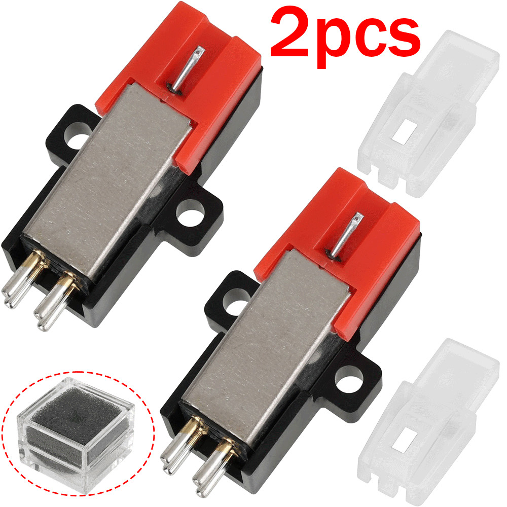 2pcs Magnetic Phonograph Stylus With LP Vinyl Needle For Turntable Record Player
