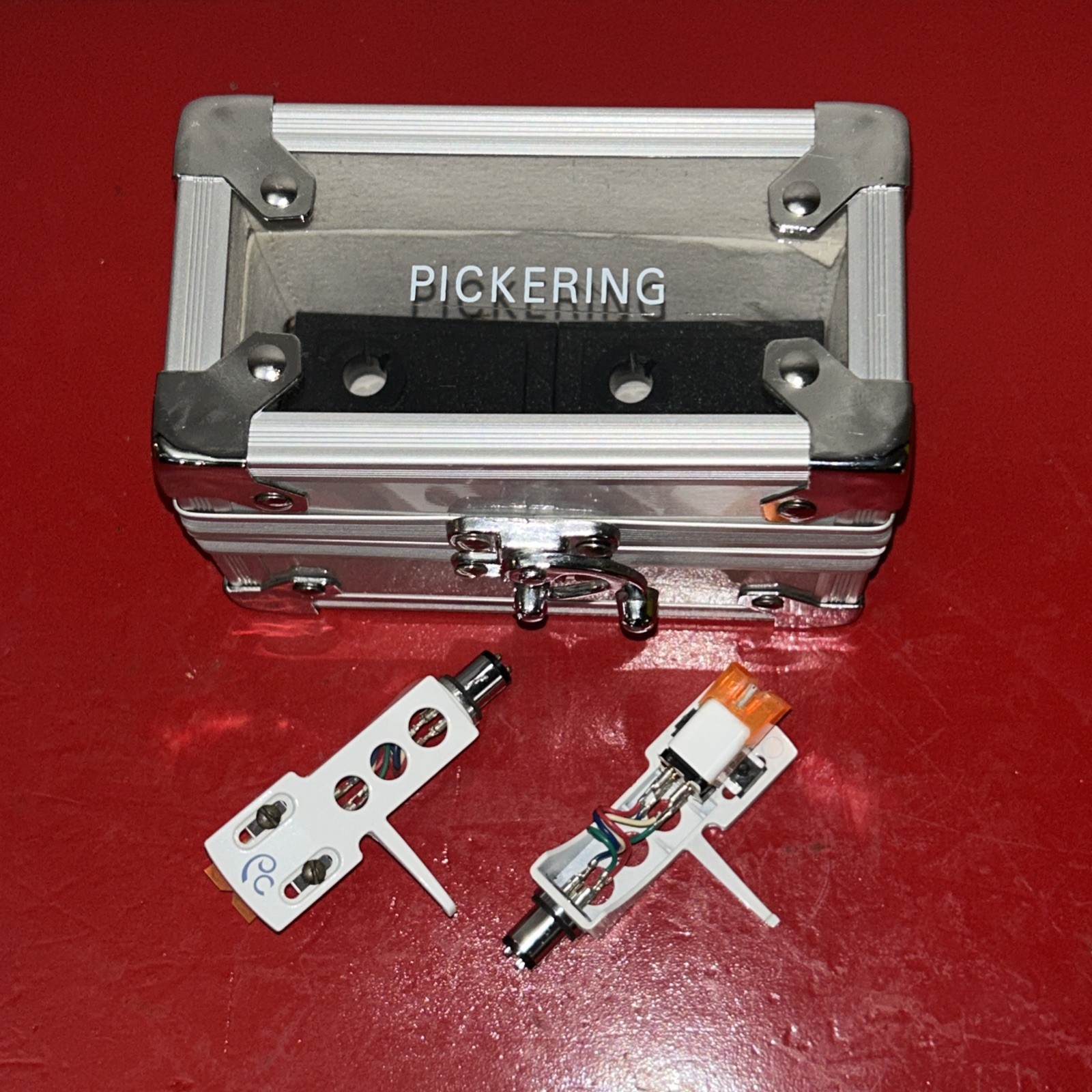 2 PICKERING V15-DJ CARTRIDGE & GENUINE PICKERING D1507DJ STYLUS WHITE HEADSHELL