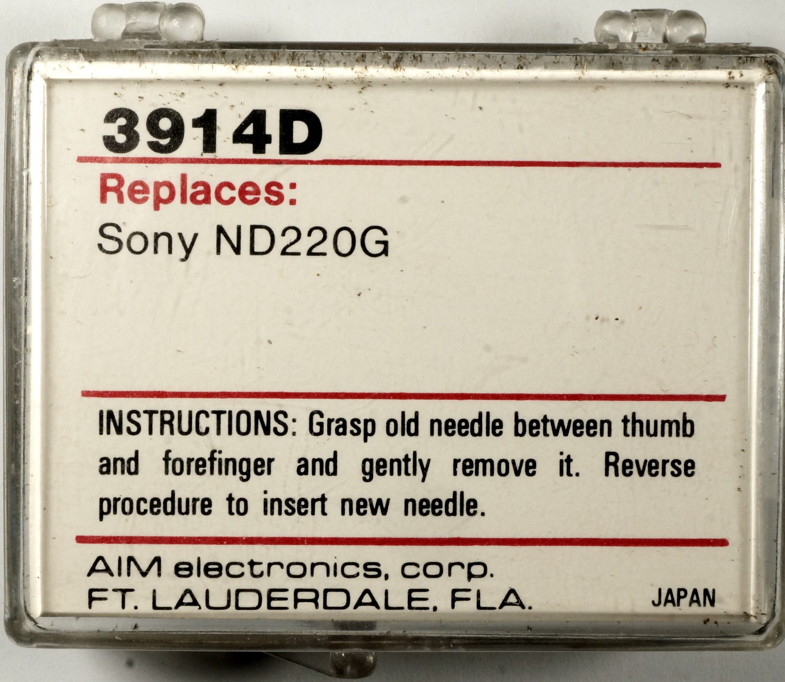NOS AIM 3914D Diamond Needle for SONY ND220G ND-220G XL220 XL-220 LV20G VL-20G