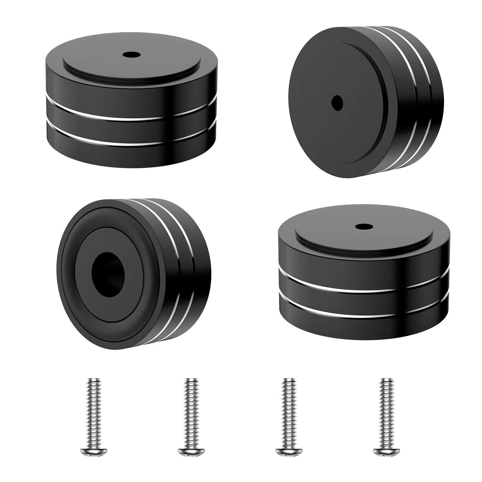 4 Pcs HiFi Speaker Isolation Feet 40x20mm Aluminum Speaker Spike Pad for Turn…