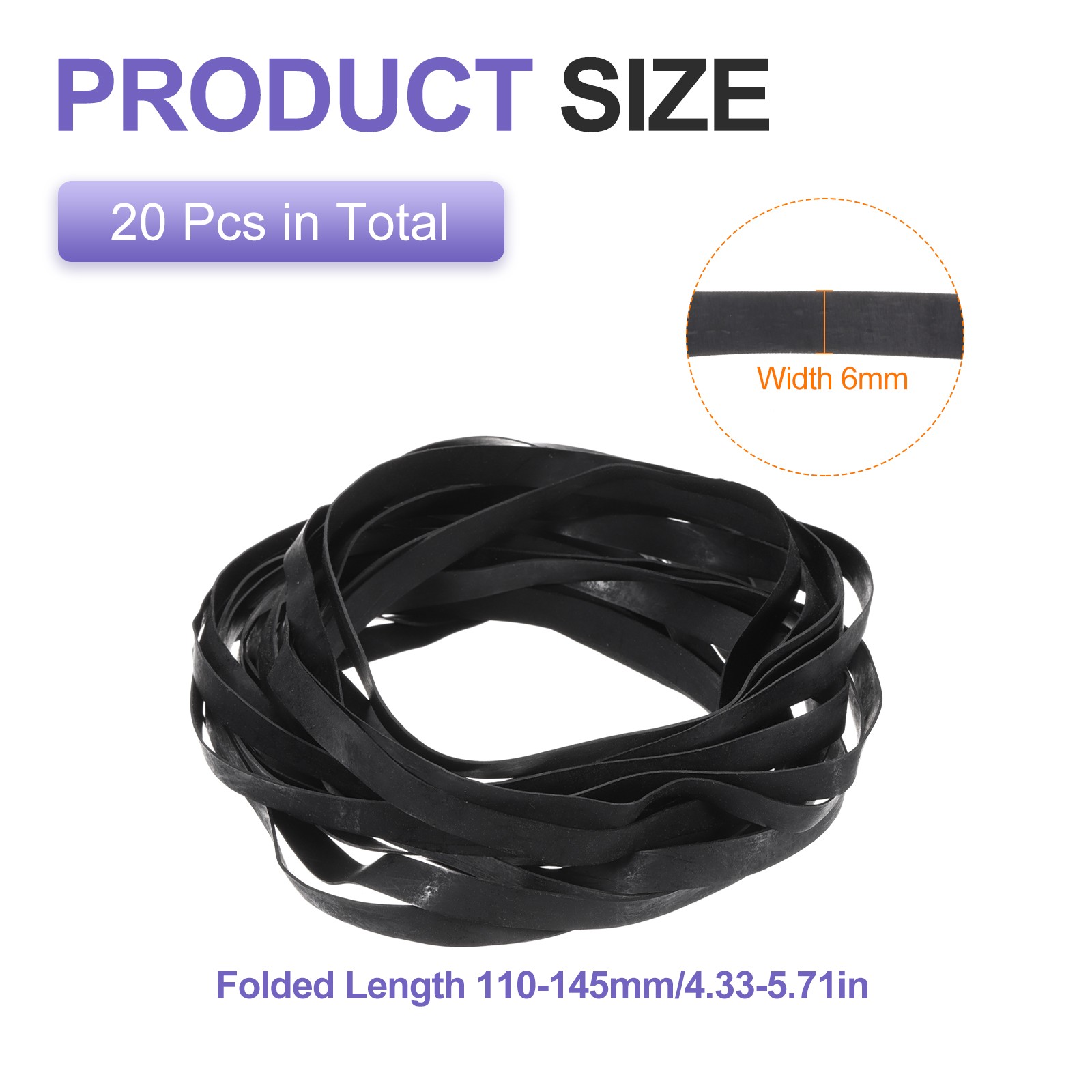 20Pcs Turntable Belt, Folded Length 110-145mm Rubber Belt Replacement, Width 6mm