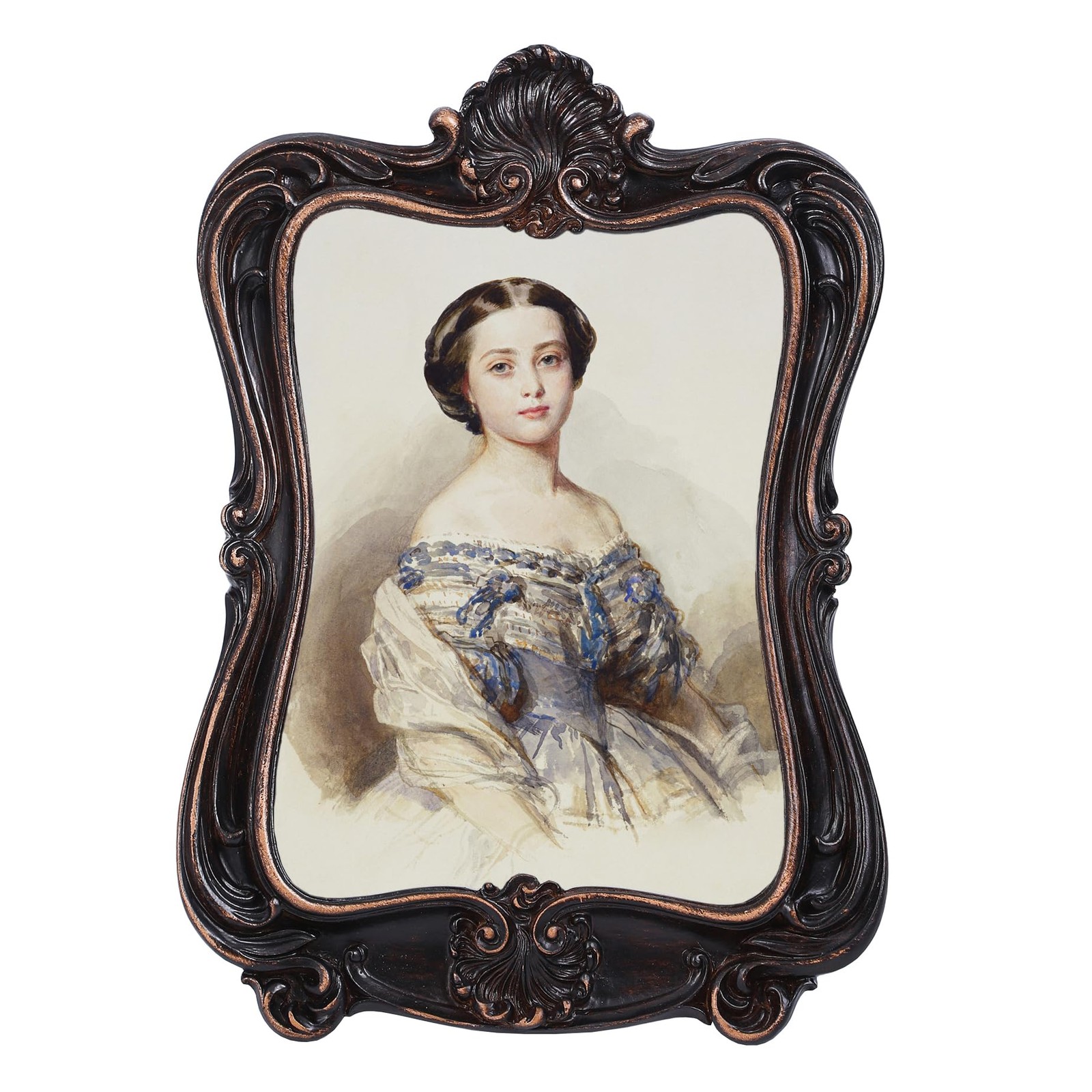 Kangce Vintage Picture Frames 5×7 Ornate Victorian Antique 5×7, Wooden Brown