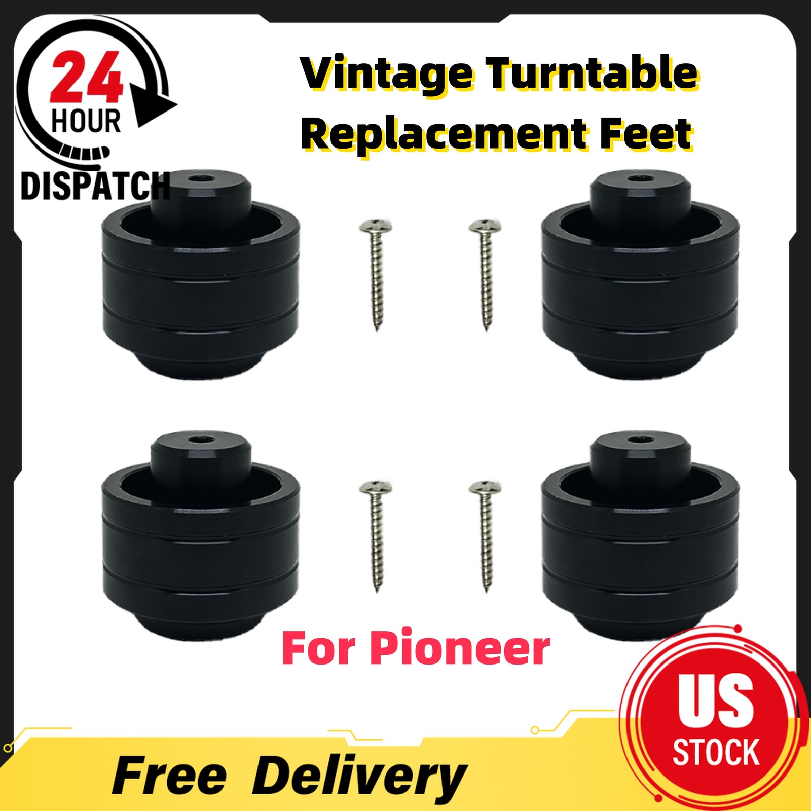 For Pioneer PL-512 514/516/518/540/560 Vintage Turntable Replacement Feet