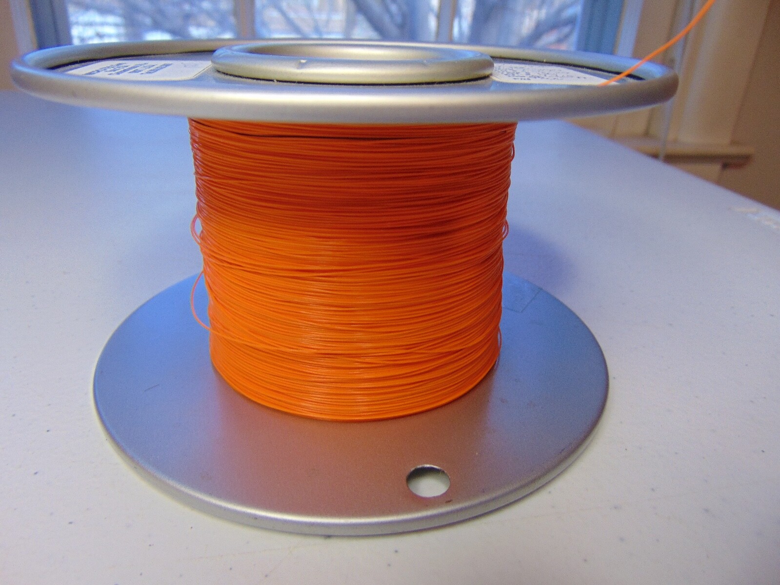 20 ft 34 AWG Silver Plated Copper PTFE Wire Orange SPC Tonearm USA .0155 inch OD