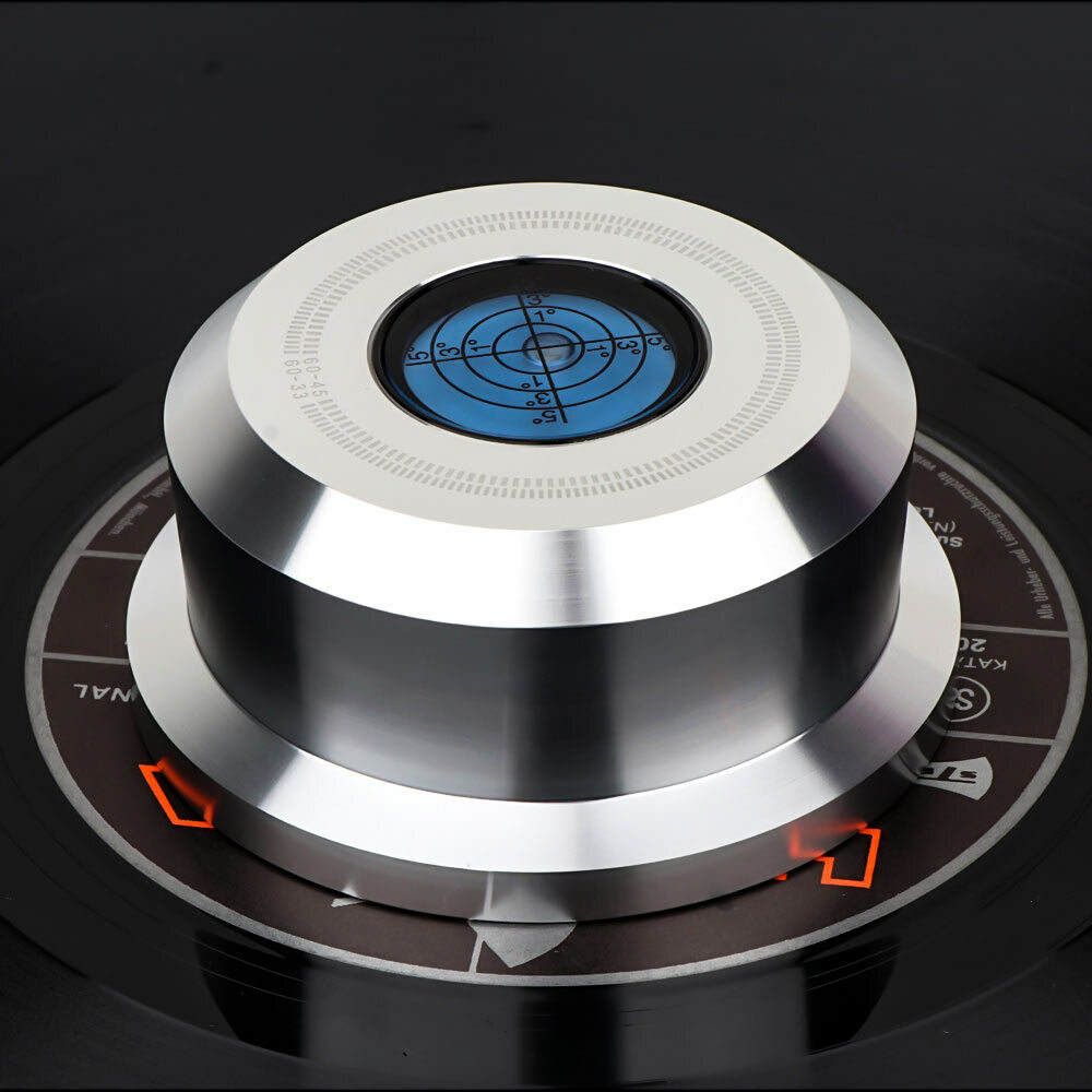 Monosaudio Aluminum Record Weight Clamp Turntable Stabilizer with Bubble Level