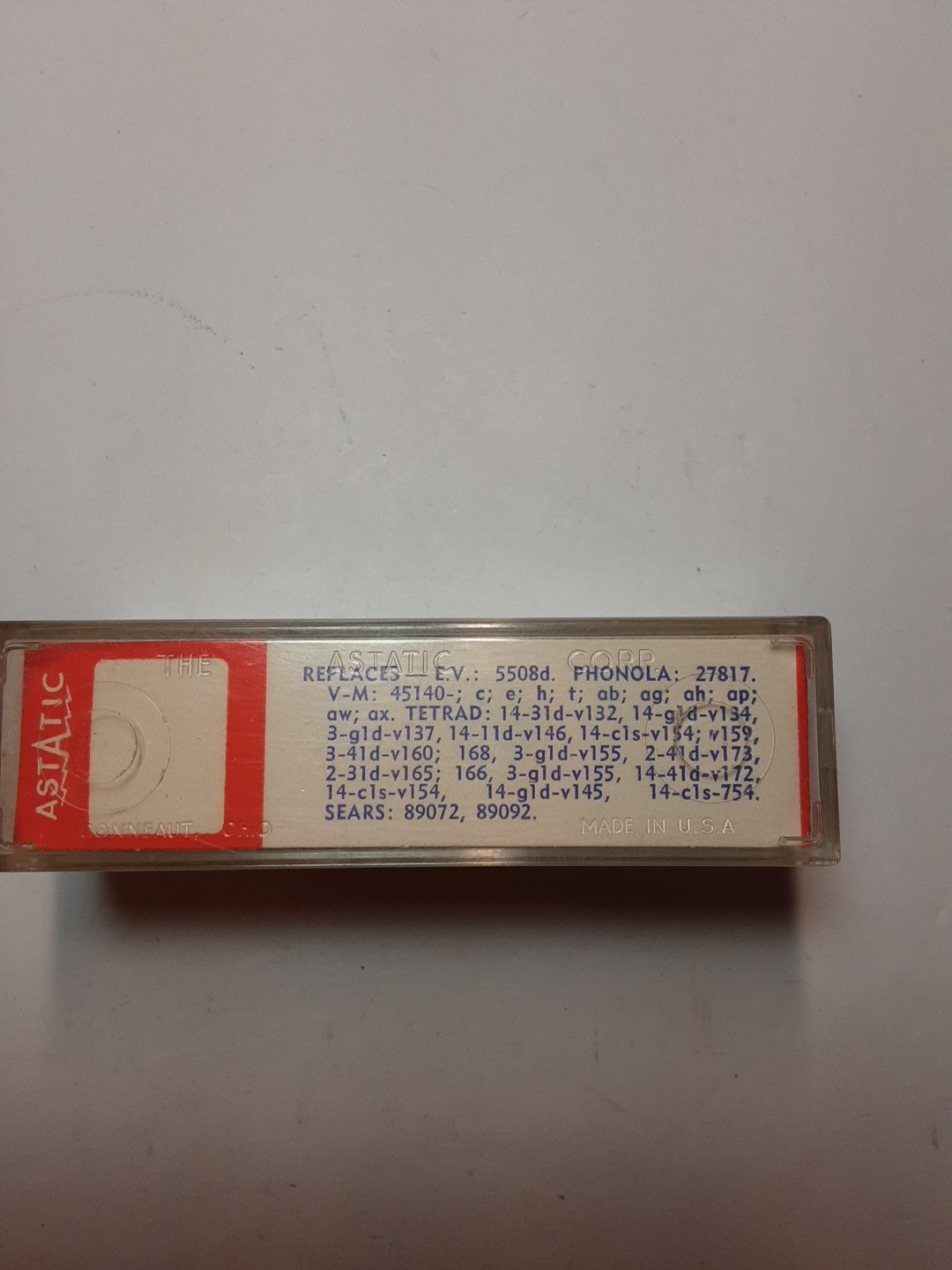 ASTATIC 1268d CARTRIDGE/NEEDLE COMBO, ORIGINAL NOS Record Player #10-128