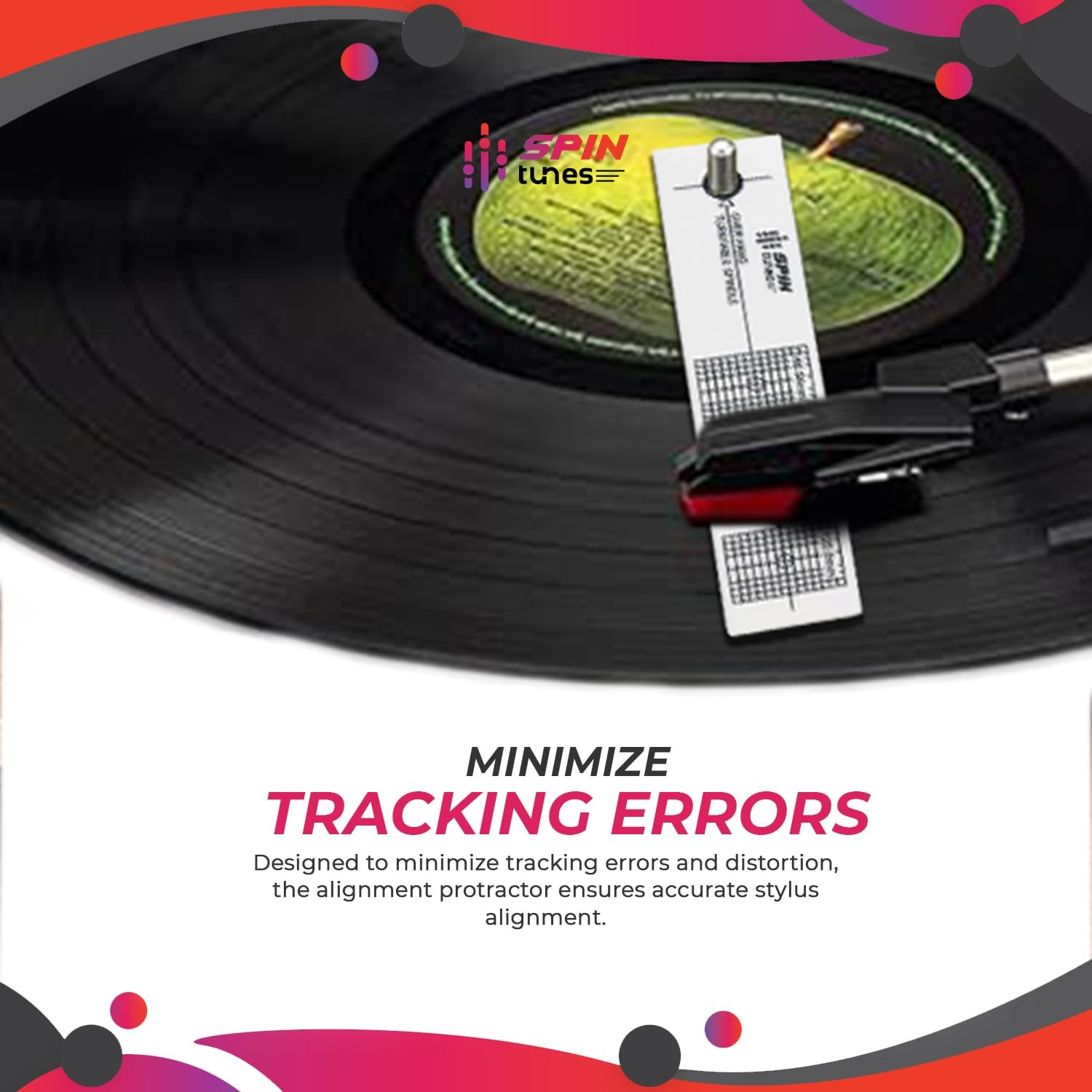 Turntable Phono Cartridge Stylus Alignment Protractor Tool Vinyl Gauge