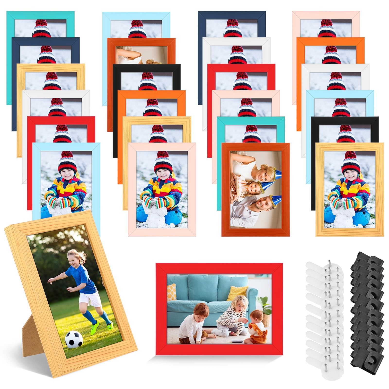 Set of 24 Picture Frame Bulk with Acrylic Sheet 4 x 6 Inch Photo Collage Frames