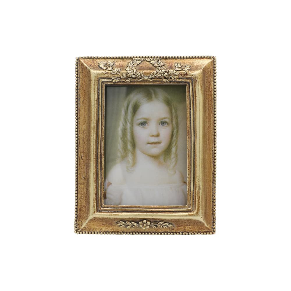 SYLVIA’S SHOP Small Vintage 2.5×3.5 Picture 2.5 x 3.5 Rectangle, Bronze Gold