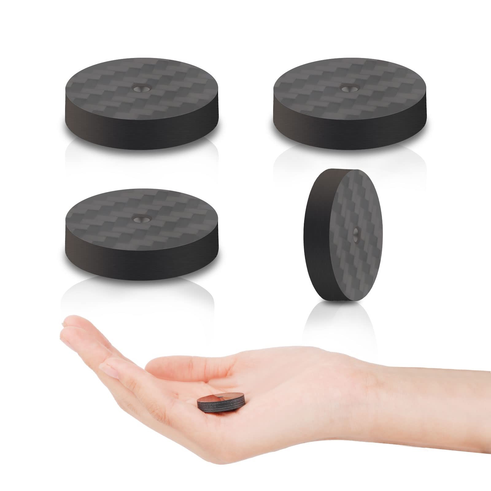 4Pcs Carbon Fiber Isolation Speaker Spikes Pads 25X5mm Speaker Spike Floor Pr…
