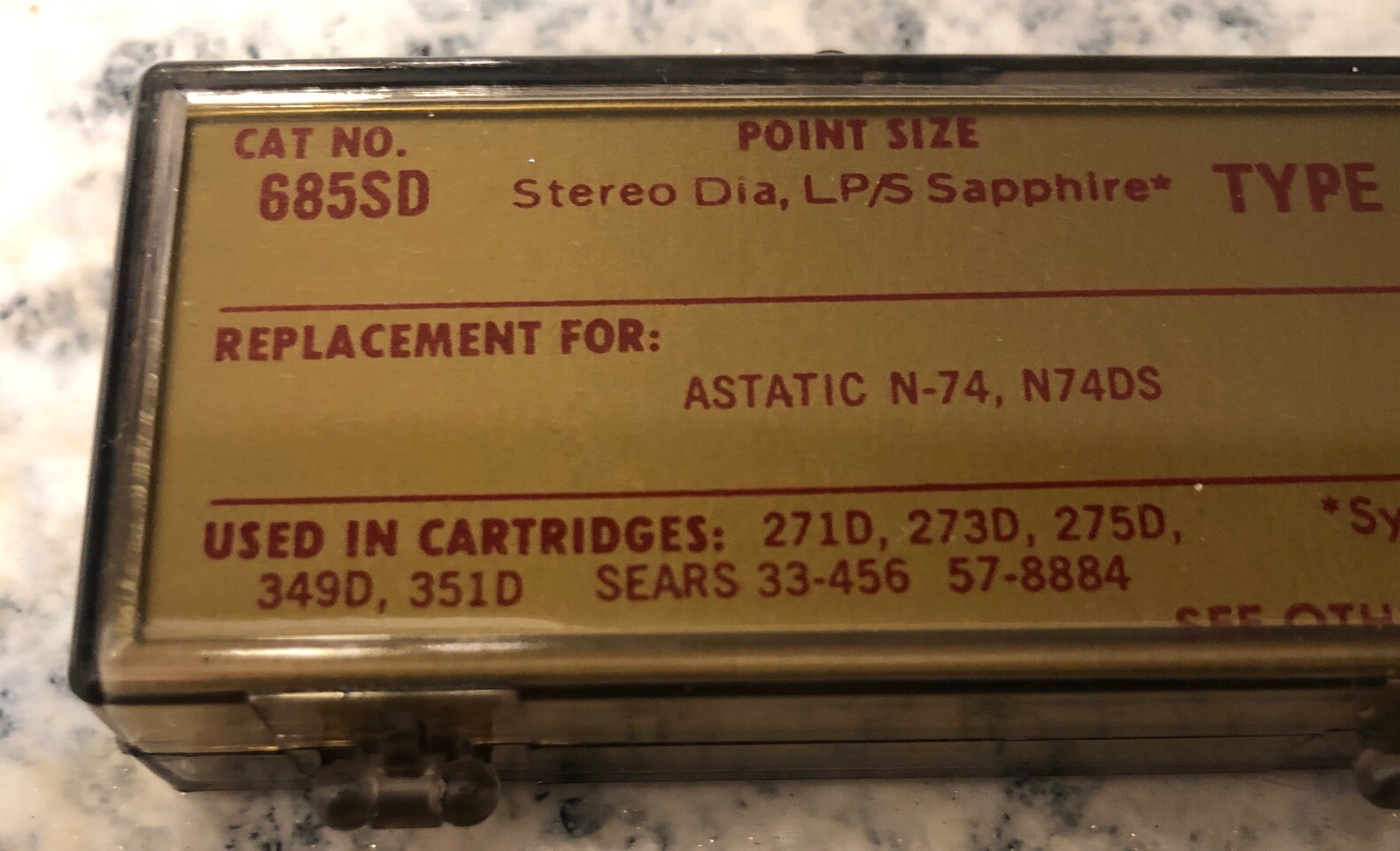 RECOTON 685SD Type 3 Hand Polished Diamond Stylus NOS Vintage Replacement Needle