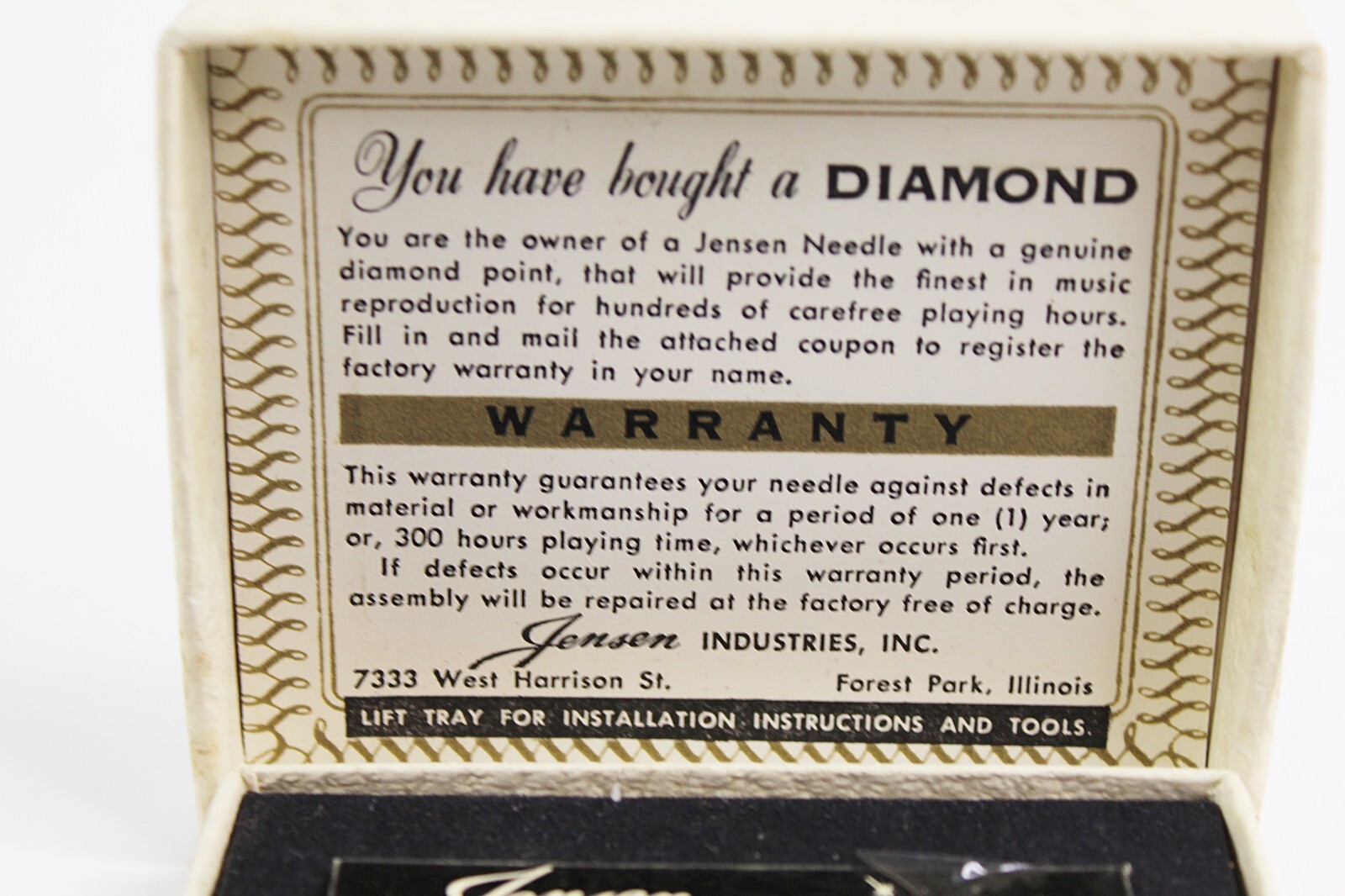 Vintage Phonograph Record Player JENSEN DIAMOND NEEDLE Jewel Tip Stylus JPS30LPD