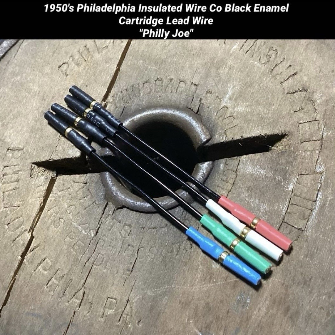 Turntable Cartridge Lead Wire 1950’Philadelphia insulated wire co Black Enamel