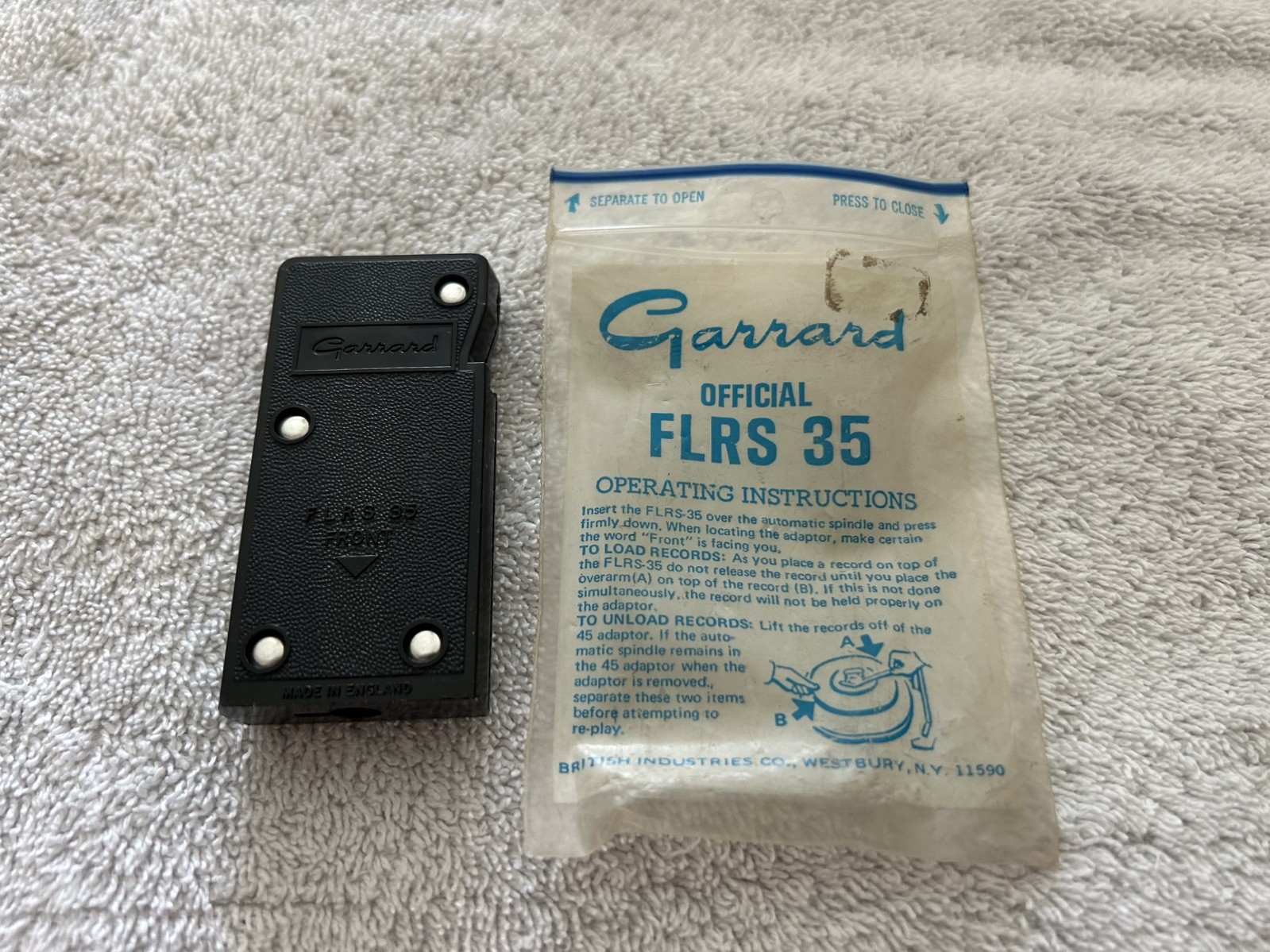 Garrard NOS FLRS 35 45 RPM Adapter for Turntables