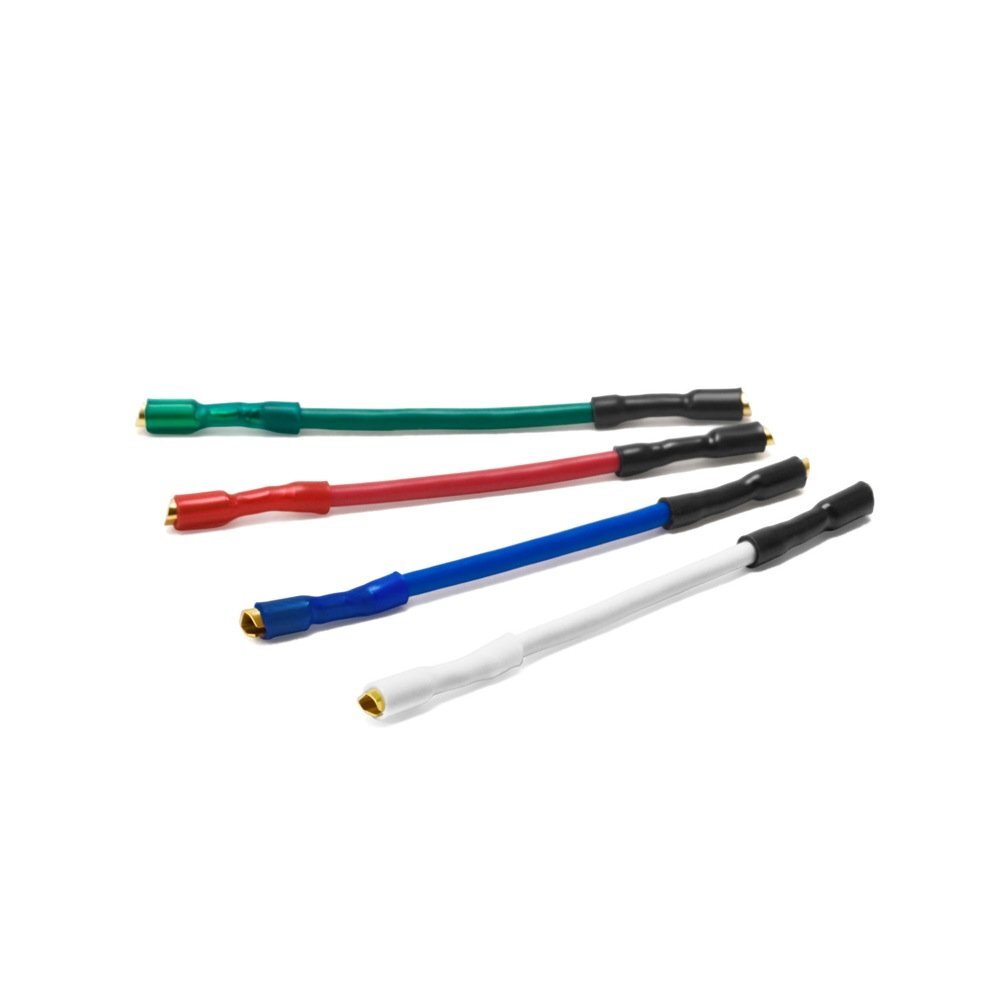 OYAIDE HSR-102 Premium Head Shell Lead Wire L40mm Pack in 4 Red,White,Blue,Green