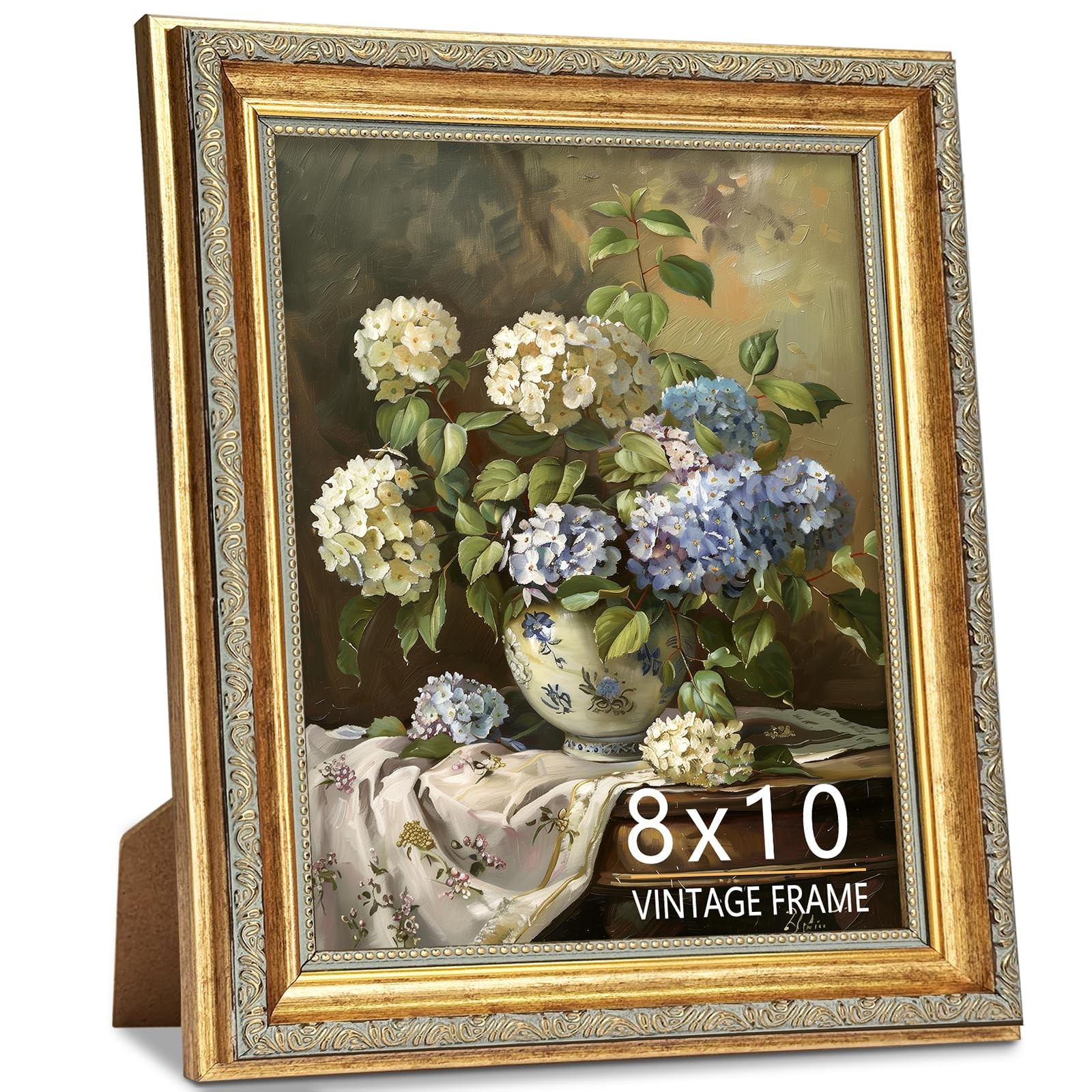 ASTRDECOR 8×10 Picture Frame, Ornate Vintage Gold Photo Frames 8×10-1P,