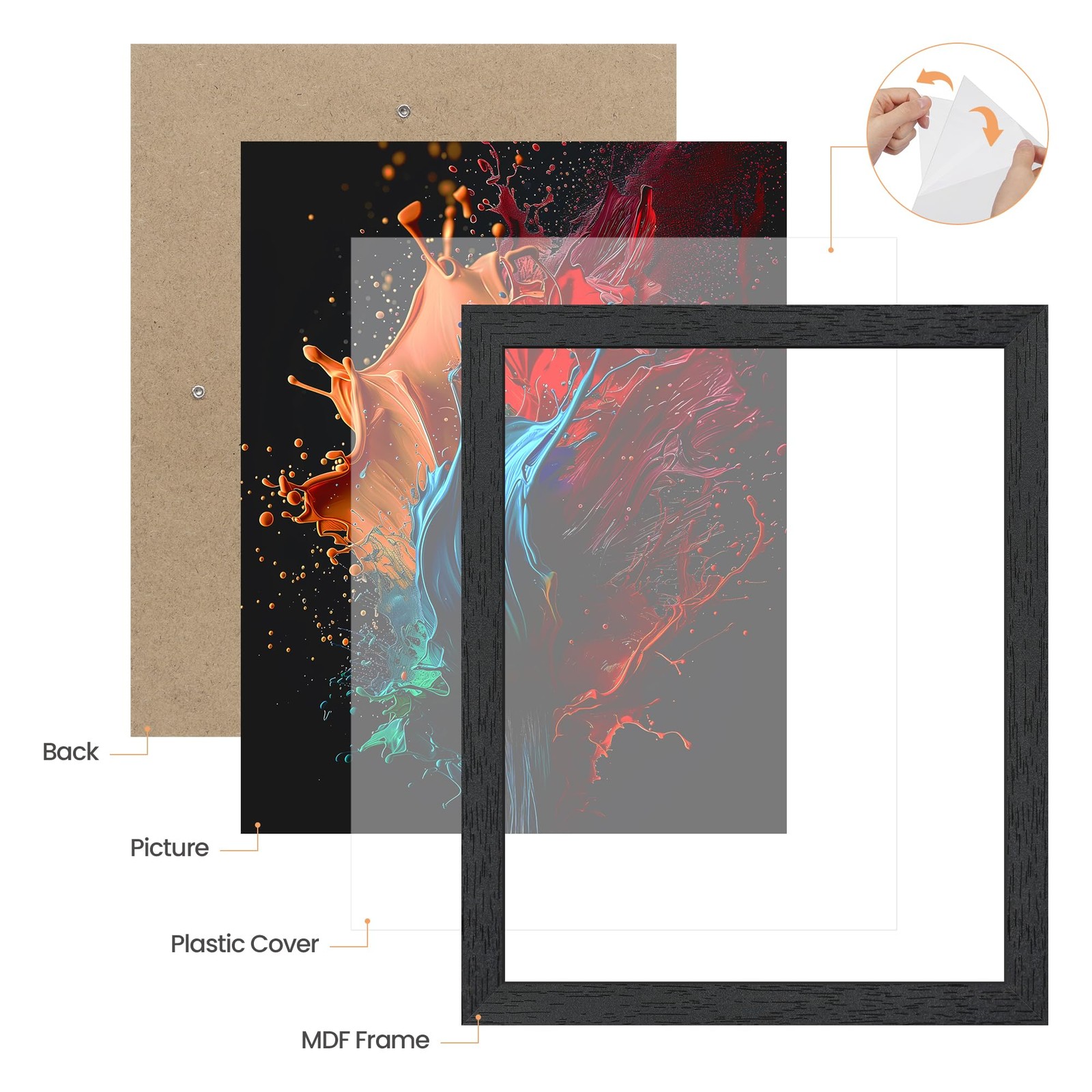 upsimples 11×17 Picture Frame, Wall Gallery Photo Frames with 11×17, Black
