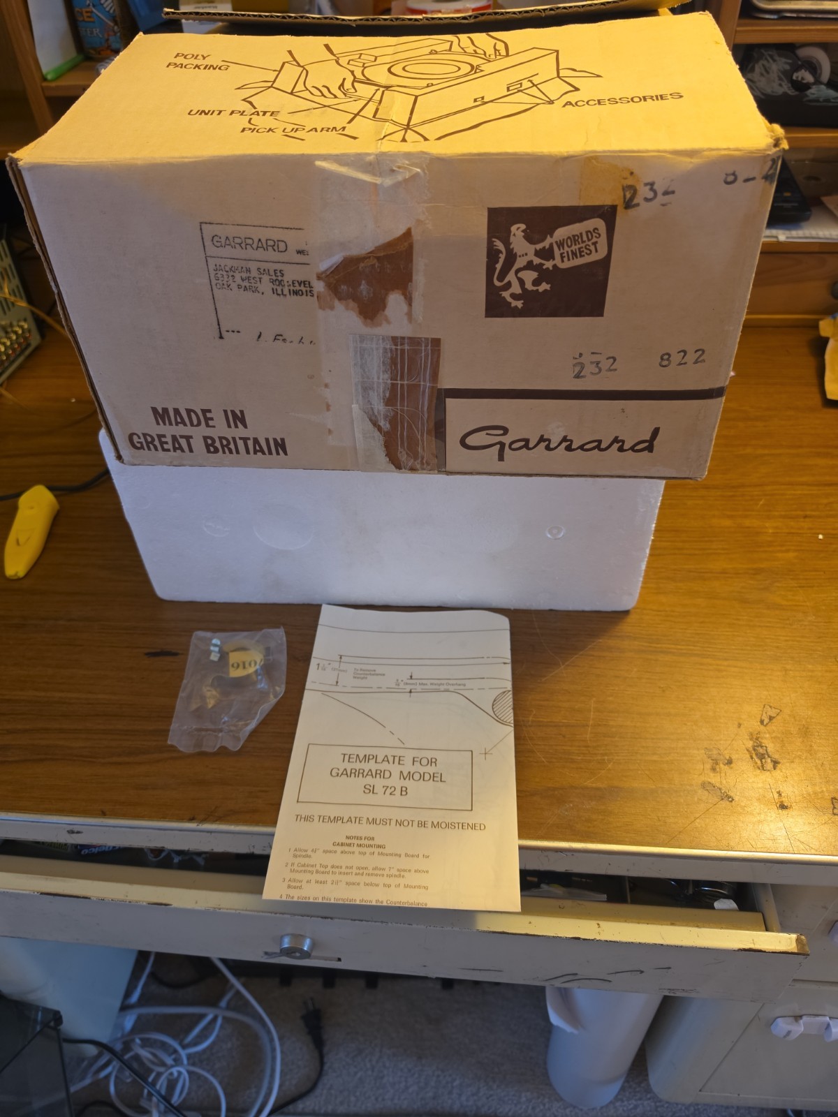Garrard Synchro-Lab SL 72B Turntable w/ Original Box & Packaging Appears Unused