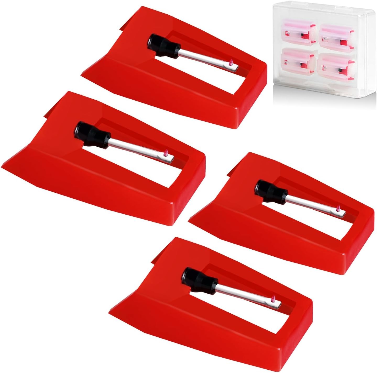 4PCS Record Player Needles – Ruby Stylus for Victrola, Crosley, ION, LP Players