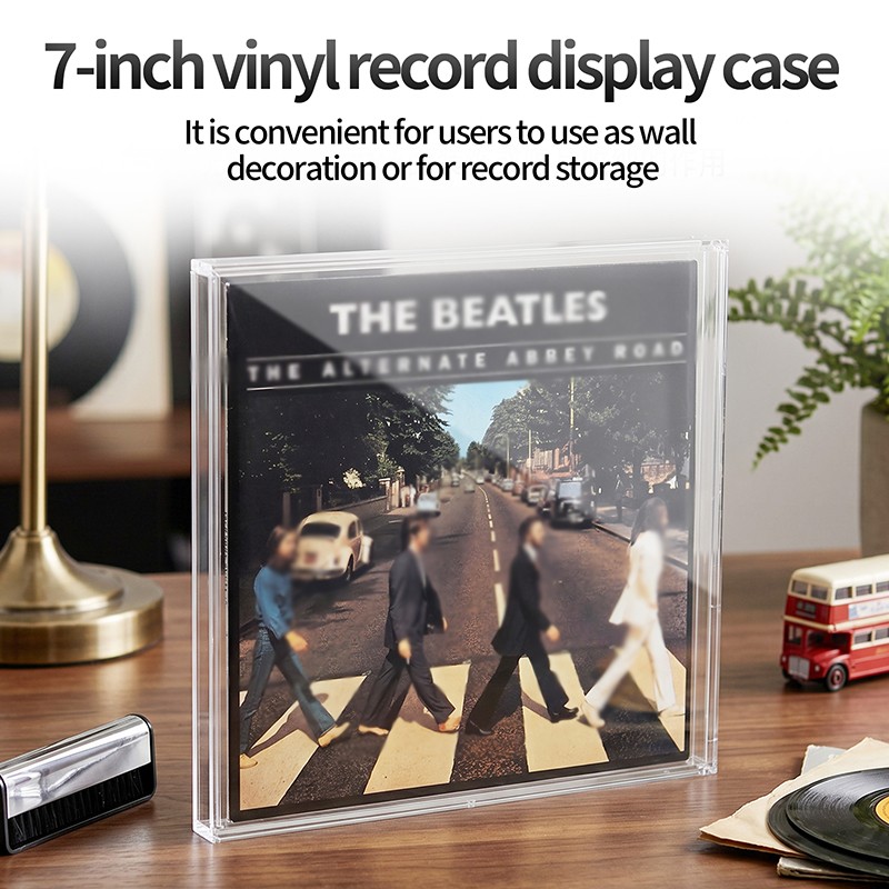 7-inch Acrylic Clear Vinyl Record CD Display Case Dust Protective Collection Box