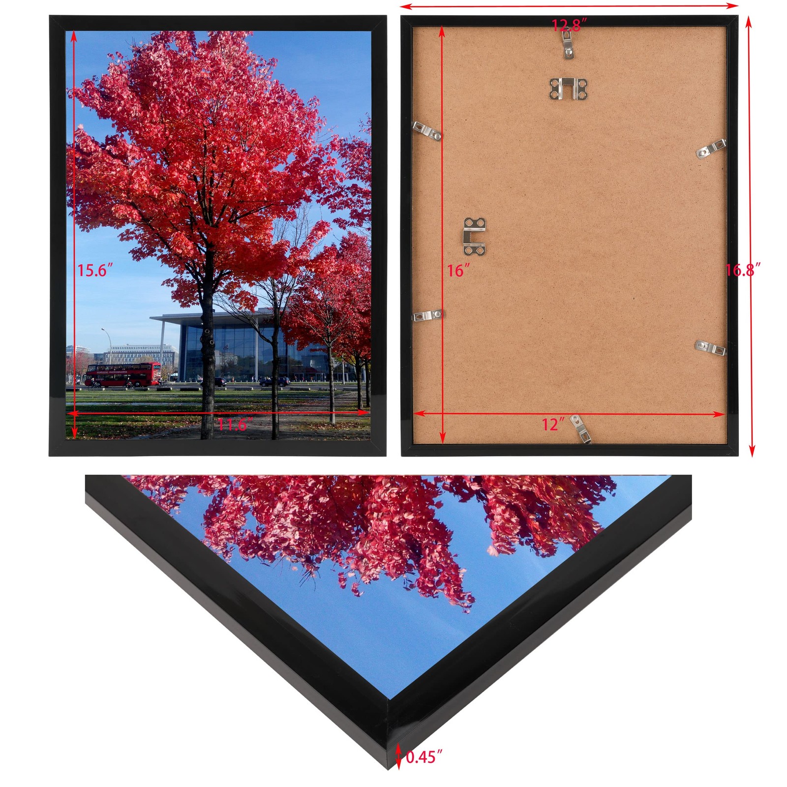 Medog 12×16 Picture Frame in Black, Display pictures 12×16, 1P Black