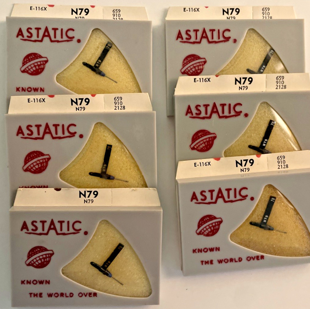 Vintage ASTATIC Phonograph Needles Varieties- New Old Stock N79 LOT 6