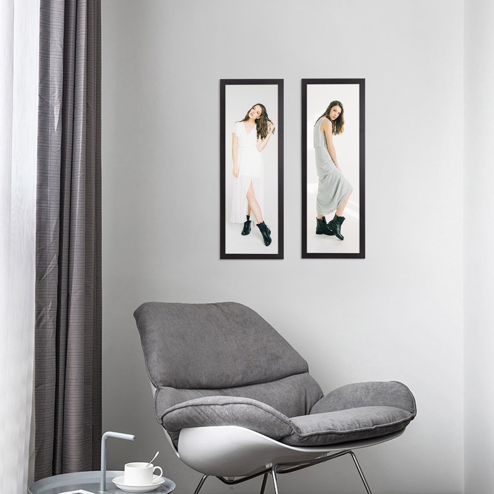 HOMESEVEN 12×36 Panoramic Solid Wood Poster Frame, 12×36(NEW), Black