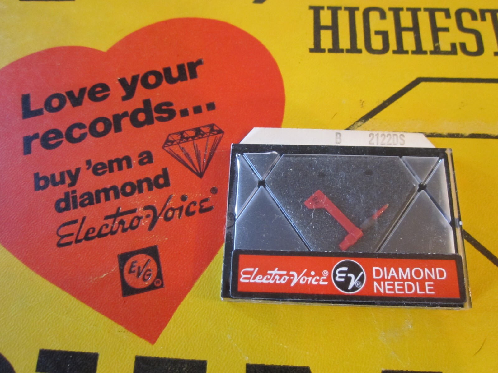 New Electro-Voice Phonograph Diamond Needle B 2122DS Highest Quality Switzerland