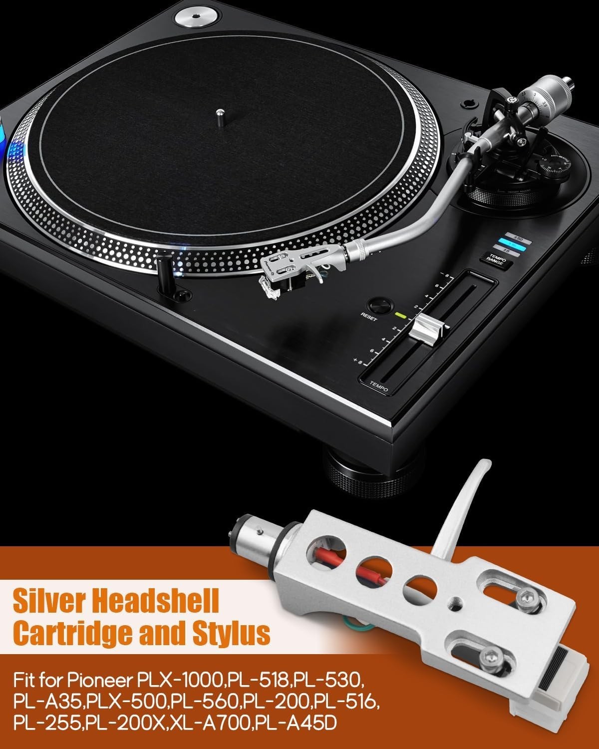Upgrade Your Turntable: Silver AT-3600L Headshell Compatible with Pioneer Models