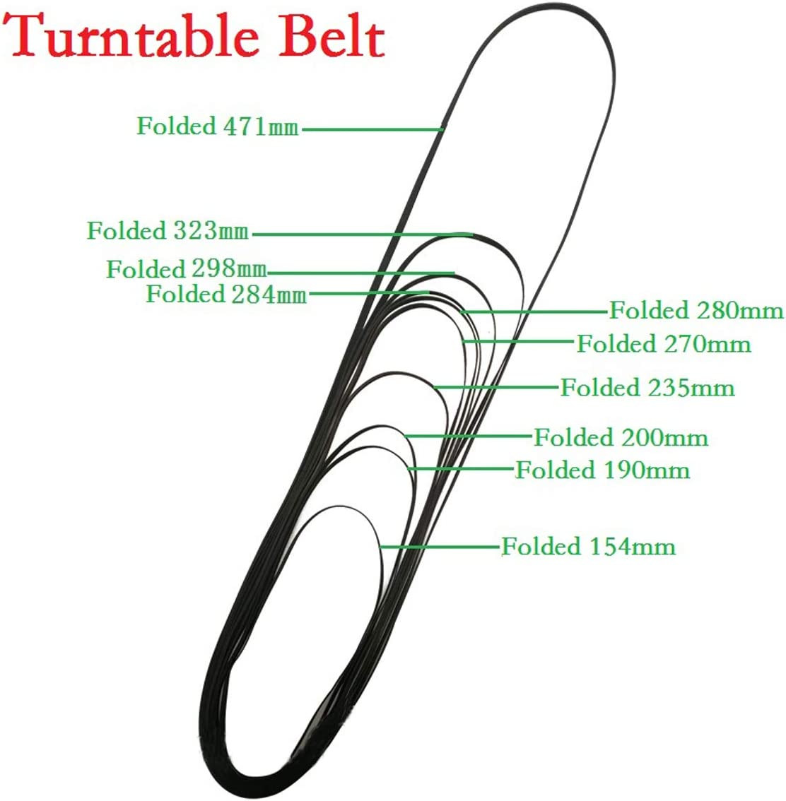 11Pcs Turntable Belt Different Specifications Rubber Belt Replace Turntable Phon