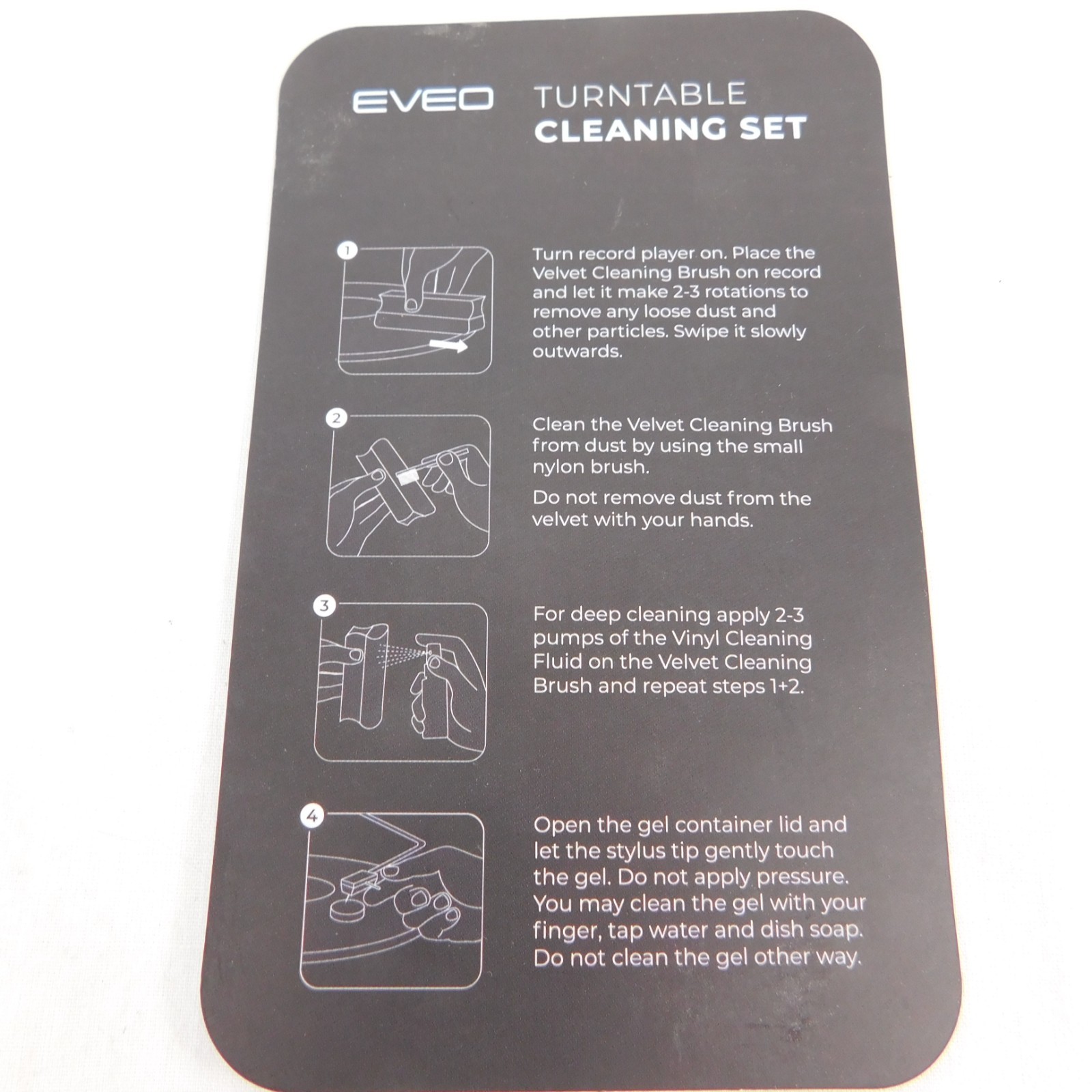 EVEO Premium Vinyl Turntable Record Cleaning Kit 4-in-1 Vinyl Records Album