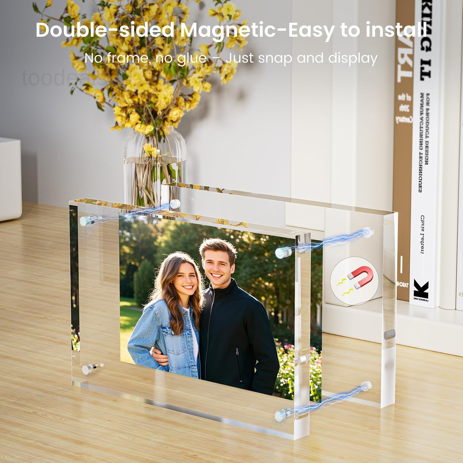 3 Pack Acrylic Picture Frames 5×7, 20%thicker Free Standing 5*7 – 3pack, clear