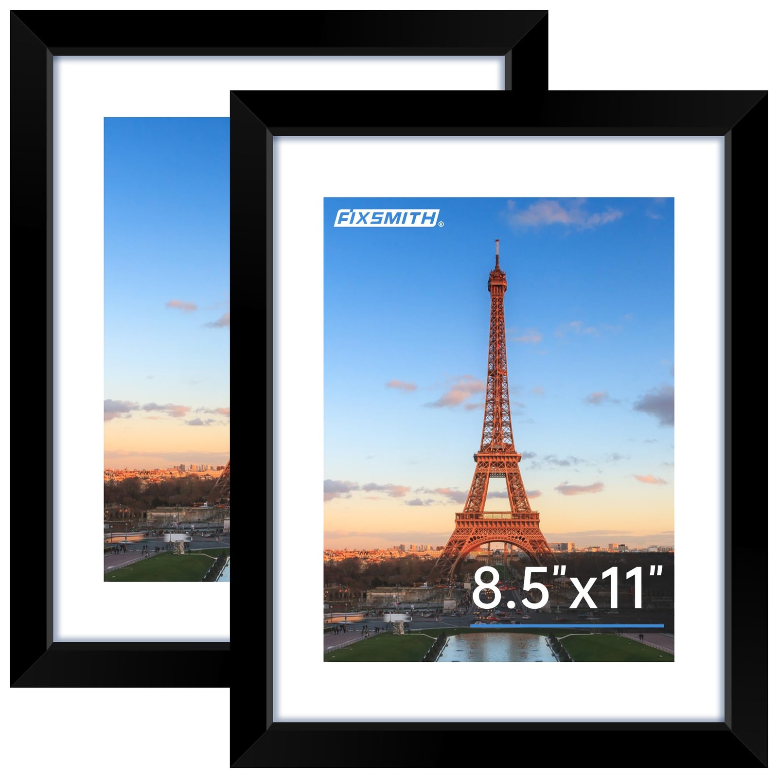 FIXSMITH 8.5×11 Picture Frame, Black Photo Frame with HD 8.5″×11″,