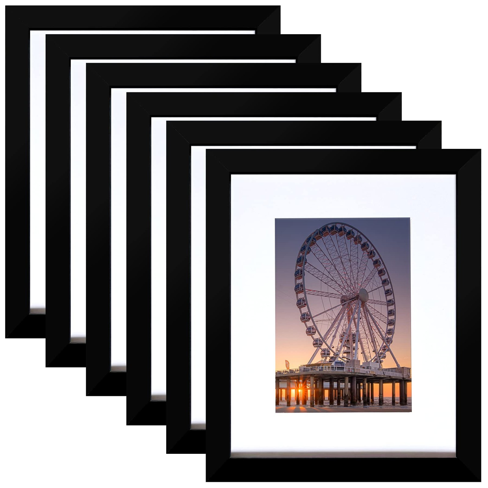 BESCRCL 8×10 Picture Frame Black Set of 6, Display Pictures 5×7 8×10,
