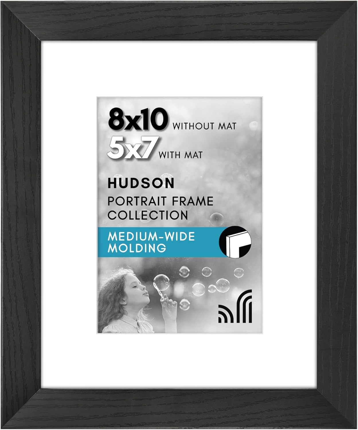 Americanflat 8×10 Picture Frame with Shatter-Resistant Glass – 8×10, Black