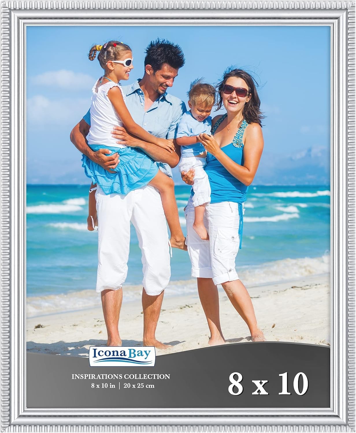 Icona Bay – 8×10 Silver Picture Frame – Beautifully Detailed 8×10,