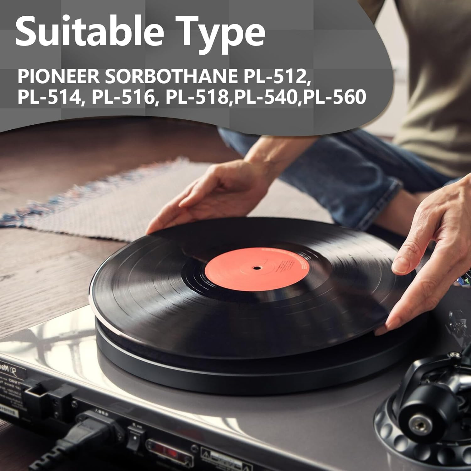 Turntable Fits for Pioneer SORBOTHANE PL-560, 540, 518, 516, 514, 512