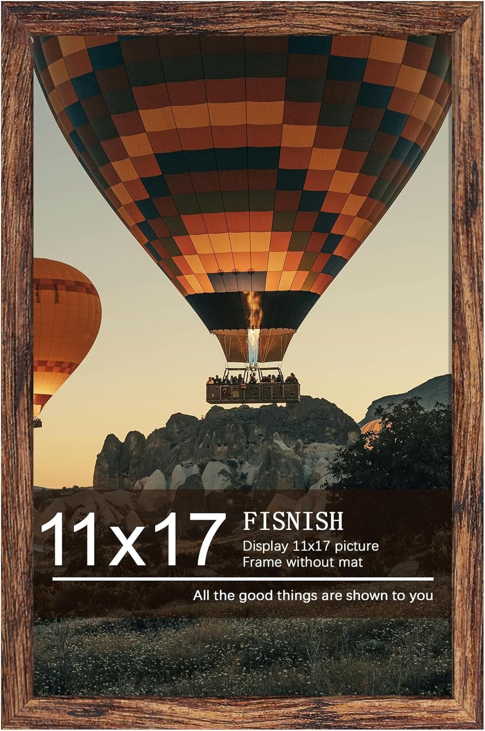 11×17 Picture Frame Brown, Classic Poster for Horizontal 11×17, Brown