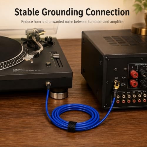 Turntable Ground Wire 6ft for Technics SL-B200 Eliminates Hum