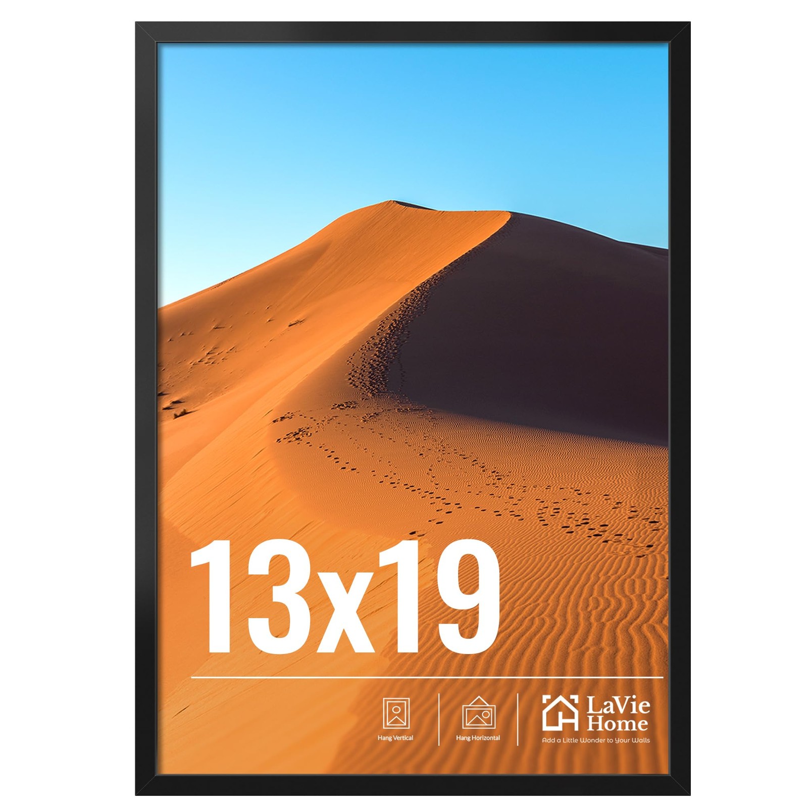 LaVie Home 13×19 Picture Frame for Wall Display, Black 13×19,